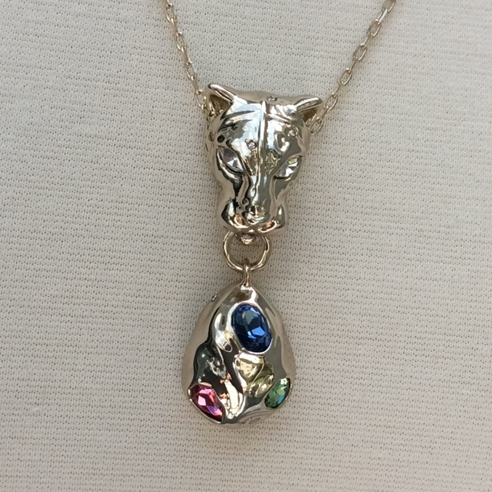 ALEXIS BITTAR PANTHER HEAD NECKLACE